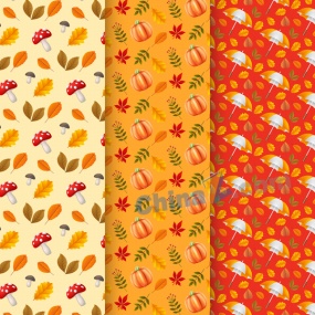 秋日元素矢量花纹背景图